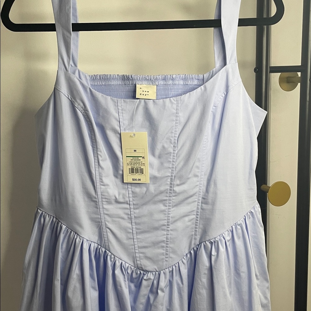 New Pastel Blue Corset Sundress Sz M - Picture 3 of 4